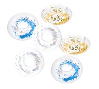 FONDOTIN 6 pièces Porte-gobelets Gonflables PVC avec Paillettes et Réutilisables Supports Flottants pour Boissons Adaptés Aux Aquatiques et Piscine Couleur Aléatoire Couleur Aléatoire
