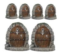 FONDOTIN 6 Pièces Portes Miniatures de Fée Résine pour Jardin Décorations Micro Paysagères de Maison de Fée pour Arbres et Terrariums Accessoires Résistants Aux Intempéries pour Ornements