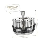 FONDOTIN 6 pièces Set de Bouteilles à Épices Acier Inoxydable avec Support Organisateur Salière Poivrière pour Sel Mer et Assaisonnement Kit Pratique pour Cuisine et Table