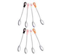 FONDOTIN 8 Pièces Cuillères pour Chats Acier Inoxydable avec Poignée Confortable Design Patte de Chat Cuillères Multifonctions pour Nourriture Humide et Friandises Accessoires Pratiques