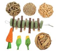 FONDOTIN 8 pièces Jouets à Mâcher pour Petits Animaux Accessoires pour Hamsters Rats et Cobayes Jouets Vigne à Mâcher Moudre Dents pour Éveiller Intérêt Curiosité des Rongeurs