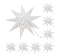 FONDOTIN 8 pièces Lanternes Papier Étoile de Noël Origami Branches Blanc Décoration Suspendue DIY Abat-Jour Lumineux pour Fêtes et Réceptions