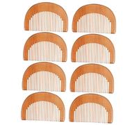 FONDOTIN 8 pièces Peignes Bois Statiques Peigne de Soin Capillaire Naturel de Massage Démêlant Flexible et Portable pour Types de Cheveux