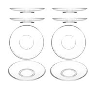 FONDOTIN 8 Pièces Transparent Glass Saucer Plates Set Versatile Tea Cup Trays And Snack Dessert Dishes Coasters For Home Kitchen Table Decoration