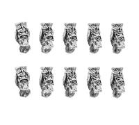 FONDOTIN Accessoires pour Dreadlocks 10 Pcs Grosses Perles à Grand Trou en Métal 28 Bijoux de Cheveux pour Tresses Extensions Dreadlocks Outil Coiffure Unisexes