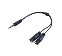 FONDOTIN Adaptateur Audio Mâle vers Femelle Câble Stéréo Adaptateur Jack Doubleur Compatible Casques et Appareils Numériques Noir