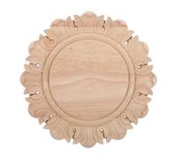 FONDOTIN Applique Décorative en Bois Sculpté Ronde Non Peinte Incrustation Vintage pour Meubles et Portes Motifs Floraux Européens Décoration Murale ’Armoire Dimensions Adaptées aux