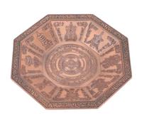FONDOTIN Assiette Bouddhiste Octogonale en Fer Rouge, Plateau d'Offrandes au Feu du Temple, Plat Rituel pour Parfum Bouddhiste, Bol d'Offrande pour Cérémonies Religieuses, Décoration