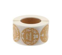 FONDOTIN Autocollants Adhésifs Ronds Joyeux Noël 15 Pouces 500 Pièces par Rouleau Étiquettes D’Emballage de Fête pour Décoration Présent et Loisirs Créatifs Rouleau D’Autocollants de