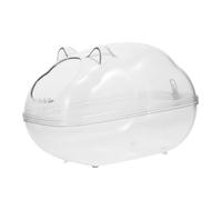 FONDOTIN Bac de Bain Transparent pour Hamster Milieu Salle de Bain Anti-poussière avec Fond Antidérapant Accessoire Pratique pour Toilette Petits Animaux et Cage