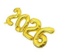 FONDOTIN Ballon Géant Aluminium Doré 2026 Chiffres Décoratifs pour Anniversaire Mariage et Fête Kit de Ballons Chiffres Dorés et Portable pour Décoration Festive