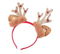 FONDOTIN Bandeau Décoratif d'Élan en Tissu Pelucheux pour Garçon et Filles Accessoire de Cheveux pour Fête de Noël Couleur Rouge Taille Unique pour Costumes et Soirées Festives