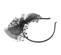 FONDOTIN Bandeau Élégant En Dentelle Filet à Nœud Pour Femme Taille Unique Vintage Style Rétro Usage Quotidien Et Fêtes Black