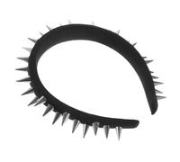 FONDOTIN Bandeau Noir Clouté Punk pour Femmes en Tissu Résistant Antidérapant, Accessoire Coiffure Style Rebelle Festival et Soirée