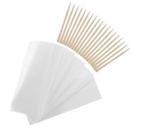 FONDOTIN Bandes de Cire Dépilatoires et Bâtonnets en Bois 100 Pièces 100 Lingettes Non Tissées Grosse Taille Jetables pour Épilation Visage et Corps Soins Personnels Féminins