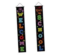 FONDOTIN Bannière de Bienvenue Rentrée Scolaire Décoration Suspendue Réutilisable pour Porte Ambiance Festive de Scolaire Couleur Vive Facile à Installer et Transporter