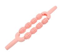 FONDOTIN Bâton de Massage Musculaire pour Mollets 8 Roues Texturées, Rouleau Relaxant Rose Sakura, Outil Portable pour Yoga, Récupération Sportive et Massage des Jambes