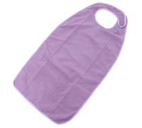 FONDOTIN Bavoir Adulte Imperméable Lavable Éponge pour Personnes Âgées Protection Vêtements Repas Grand Format Doux avec Fixation Auto Agrippante Assistance Alimentaire Couleur Violette