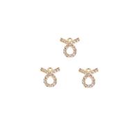 FONDOTIN Bijoux Pendentifs Zodiaque Cuivre 3 Pièces Femme Doré Taureau Micro Incrusté DIY Bijoux D'oreilles Mode Présent Astrologie Quotidien