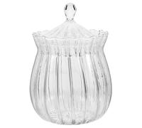 FONDOTIN Bocal Verre Transparent avec Couvercle Hermétique Grand Récipient de Stockage pour Bonbons Thé Snacks Sucre Pot Cuisine et Facile à Nettoyer