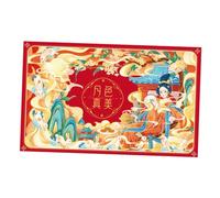 FONDOTIN Boîte à Gâteaux de Lune 6 Pièces pour Festival de -Automne Coffret Présent en Papier Alimentaire Robuste et Pratique Conteneur à Biscuits pour Pâtisseries et Emballage Présent