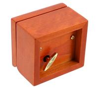 FONDOTIN Boîte à Musique en Bois Massif à Remontoir, Mélodie Classique de 8 Tons, Finition Rouge Bois, Décoration Vintage pour Bureau, Pièce Unique Artisanale, Présent Décoratif Intemporel