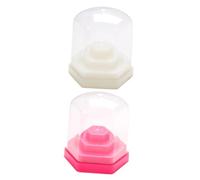 FONDOTIN Boîte de Rangement 2 Pièces 48 Trous Support pour Têtes de Meulage Ongles White et Pink, Porte-embouts Hexagonal Écologique pour Manucure Professionnelle et Atelier Nail Art