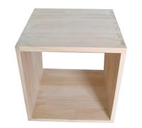 FONDOTIN Boîte de Rangement en Bois Massif 20X20X20 CM Assemblage Queue D’Aronde Cube Modulaire Multifonction pour Organisation Maison et Bureau Caisse en Bois Ouverte pour Livres et