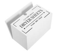 FONDOTIN Boîte De Rangement Pour Papier Sèche-linge Lessive Réutilisable Code Salle Peluche Organisation Conteneurs De Stockage De Blanchisserie Décor De Buanderie Blanche Bois