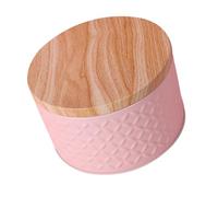 FONDOTIN Boîte De Rangement Ronde En Fer Vintage Pour Collations Et Bonbons Garçon Et Filles, Coloris Rose, Boîte Conteneur Sûre, Goûter Et Pâtisserie, Usage Quotidien Et Présent Festif