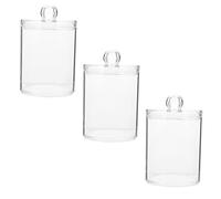 FONDOTIN Boîte De Rangement Transparente à Trois Couches pour Cotons Démaquillants Accessoires De Salle De Bain Et Petits Objets avec Couvercle Design Élégant Et Pratique