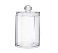 FONDOTIN Boîte de Rangement Transparente pour Coton avec Couvercle Distributeur Compact et pour Salle de Bain Organiseur Pratique et Élégant pour Coton Démaquillant