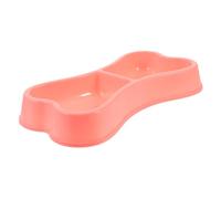 FONDOTIN Bol à Nourriture pour Animaux Plastique Écuelle Double pour Et Petits Chiens Design Pratique Et Facile à Nettoyer Rose