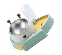 FONDOTIN Bol Double pour Chat Automatique sans Branchement Distributeur et Nourriture Renversement avec Base Antidérapante Protège Cervicales Modèle Vert Dispositif Pratique pour Animaux