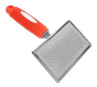 FONDOTIN Brosse de Toilettage Grosse Taille pour Chiens et Chats, Poils en Acier Inoxydable, Manche Ergonomique, Outil pour Enlever Poils Morts, Brosse à Main Rouge, Adaptée au Toilettage