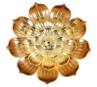 FONDOTIN Brûleur de Parfum Lotus 7 Trous en Cuivre Pur Porte-Parfum Domestique Doré Plateau pour Bâtonnets de Parfum Encensoir Décoratif pour Ambiance Zen et Relaxation