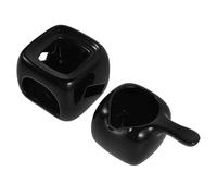 FONDOTIN Brûleur D'huiles Essentielles en Céramique Noir, Chauffe-cire Décoratif Multifonction pour Aromathérapie, Diffuseur D'arômes pour Maison et Institut de Beauté, Porte-bougie