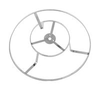 FONDOTIN Cage D’Abat-Jour en Métal Double Anneau 26 CM Argenté Structure Fil de Fer Résistante pour Lampe à Suspendre Vintage Support Abat-Jour Rond Compatible Abat-Jour Petit et Grand