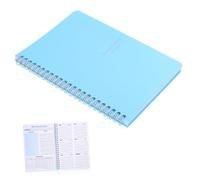 FONDOTIN Cahier Spirale Ligné pour Prise de Notes Hebdomadaire Bloc Planning PP et Papier Bleu Carnet et Facile à Feuilleter pour Organisation et Quotidienne