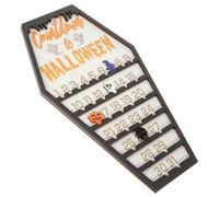 FONDOTIN Calendrier de Compte à Rebours en Bois Forme Cercueil Décor Halloween pour Bureau Maison et Fête