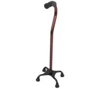 FONDOTIN Canne de Marche à Quatre Alliage Aluminium Poignée Droite Bronze Antidérapante pour Seniors et Personnes à Mobilité Réduite