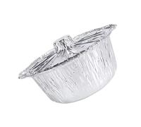 FONDOTIN Capacité Récipient Alimentaire Aluminium avec Couvercle Plateau Préparation Repas Résistant Four Micro Ondes Bbq Four Bol Aluminium pour Grillades et Conservation