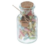 FONDOTIN Capsules Décoratives Transparentes 100 Pcs de Cœur Papiers Vierges pour Messages Bocaux à Vœux Romantiques Présent Saint-Valentin et Anniversaire pour Couples