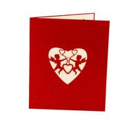 FONDOTIN Carte de Vœux 3D de Cœur 13X155 CM Papier Pop-Up Romantique pour Saint-Valentin et Anniversaire Cartes de Bénédiction Amour Message Personnalisé