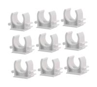 FONDOTIN Carte Tuyau Pinces à Tuyaux Monté Acier Serrer Pinces De Tuyau Collier De Serrage Aluminium Soutien Clips De Pipe Crochet De Support De Tube D'électricien Blanche Pvc
