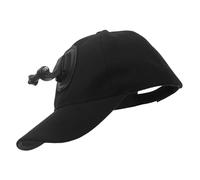 FONDOTIN Casquette de Baseball Noire en Coton avec Clip Support Caméra D’Action à Dégagement Rapide, Casquette Ajustable pour Sports de Plein Vent, Compatible Caméras D’Action, Randonnée,