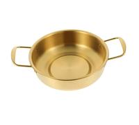 FONDOTIN Casserole Acier Inoxydable avec Double Poignée Marmite Coréenne pour Ramen Wok Polyvalent pour Cuisine Maison Pot à Fruits de Mer et Hot Pot Robuste et Facile à Nettoyer