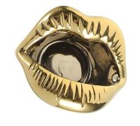 FONDOTIN Cendrier Céramique Lèvres Décoratif pour Bureau Design Créatif Original Accessoire Polyvalent pour Maison Bar et Hôtel Ornement Unique Finition Ancien