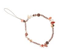 FONDOTIN Chaîne de Téléphone Perles Naturelles avec Charme Lanière Stylée pour Portable Décoration et Perte