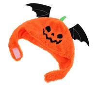 FONDOTIN Chapeau Citrouille en Peluche Taille Unique Accessoire Déguisement Halloween Adulte Chapeau Fantaisie Amusant pour Fête Costumée et Photo Carnaval